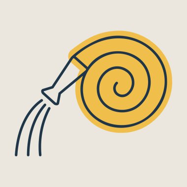 Bahçe hortumu, su borusu izole vektör ikonu. Tarım, bahçe ve bitkiler için grafik sembolü Web sitesi ve uygulama tasarımı, logo, uygulama, UI