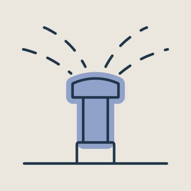 Bahçe otomatik su püskürtme ikonu. Tarım, bahçe ve bitkiler için grafik sembolü Web sitesi ve uygulama tasarımı, logo, uygulama, UI