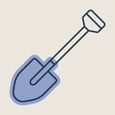 Bahçe küreği izole vektör ikonu. Tarım, bahçe ve bitkiler için grafik sembolü Web sitesi ve uygulama tasarımı, logo, uygulama, UI