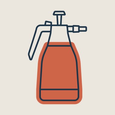 Bahçedeki el sıkıştırıcı sprey pompa vektör simgesi. Tarım, bahçe ve bitkiler için grafik sembolü Web sitesi ve uygulama tasarımı, logo, uygulama, UI