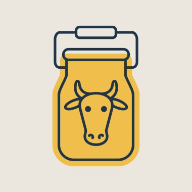 İzole edilmiş süt ikonu için konteynır. Çiftlik hayvanı işareti. Web sitenizin tasarımı için grafik sembolü, logo, uygulama, UI. Vektör illüstrasyonu