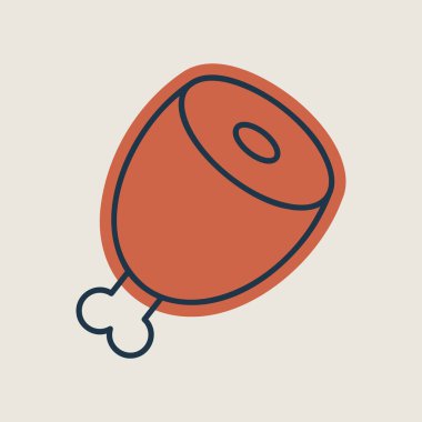 Et bacağı izole edilmiş ikon. Çiftlik hayvanı işareti. Web sitenizin tasarımı için grafik sembolü, logo, uygulama, UI. Vektör illüstrasyonu