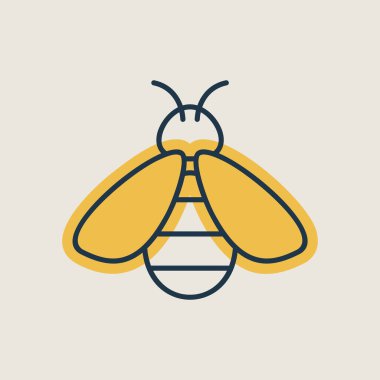 Bal arısı izole ikonu. Çiftlik hayvanı işareti. Web sitenizin tasarımı için grafik sembolü, logo, uygulama, UI. Vektör illüstrasyonu