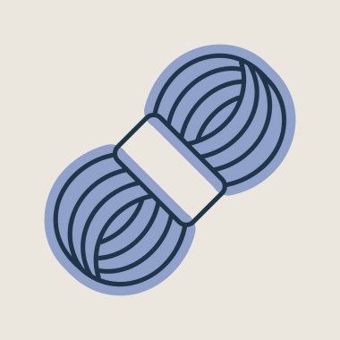 İplik rulosu izole edilmiş ikon. Çiftlik hayvanı işareti. Web sitenizin tasarımı için grafik sembolü, logo, uygulama, UI. Vektör illüstrasyonu
