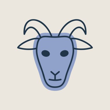 Goat isolated icon. Animal head. Farm sign. Graph symbol for your web site design, logo, app, UI. Vector illustration