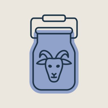 İzole edilmiş süt ikonu için konteynır. Çiftlik hayvanı işareti. Web sitenizin tasarımı için grafik sembolü, logo, uygulama, UI. Vektör illüstrasyonu