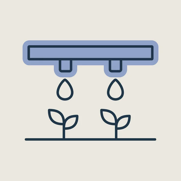 Drip Irrigation System Vector Isolated Icon Agriculture Sign Graph Symbol — ストックベクタ