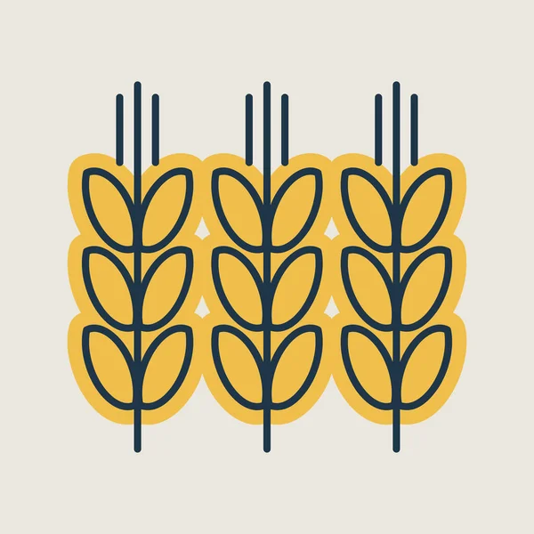 小麦の単離されたアイコンのスパイクと粒子 農業標識 ウェブサイトのデザイン アプリ Uiのグラフシンボル ベクターイラスト Eps10 — ストックベクタ