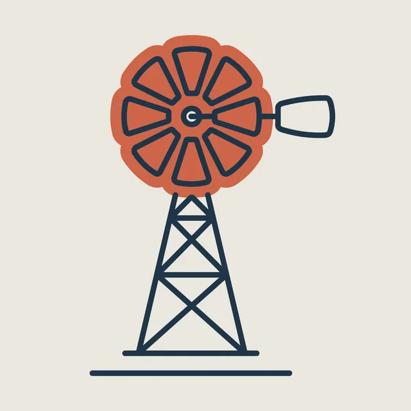 Pompa Wiatrowa Odizolowana Ikona Znak Rolnictwa Symbol Graficzny Dla Projektu — Wektor stockowy