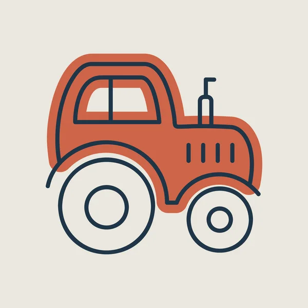 Traktor Izolált Ikon Földműves Gép Mezőgazdasági Jel Grafikon Szimbólum Webhely — Stock Vector
