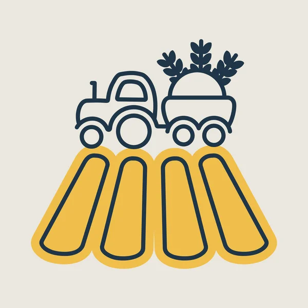 Tractor Field Isolated Icon Agriculture Sign Graph Symbol Your Web —  Vetores de Stock