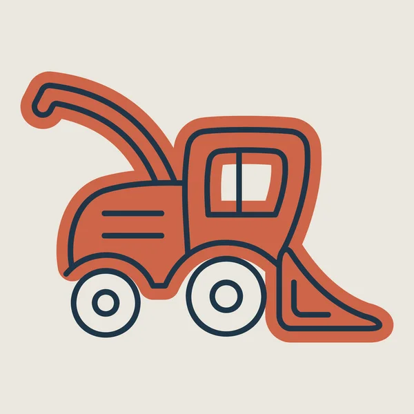 Combine Harvester Isolated Icon Agriculture Sign Graph Symbol Your Web — Vetor de Stock