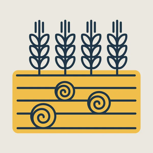 Wheat Barley Rye Field Hairdy Bales Icon 표지판 사이트 디자인을 — 스톡 벡터