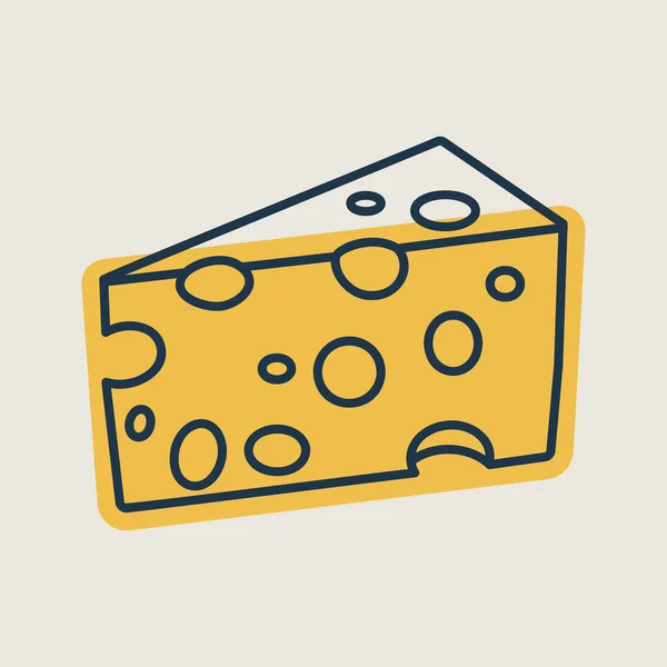 Piece Cheese Isolated Icon Farm Animal Sign Graph Symbol Your — 스톡 벡터
