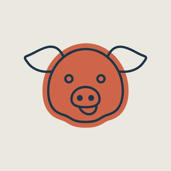 猪隔离图标 动物的头农场标志 图形符号为您的网站设计 应用程序 用户界面 矢量说明 — 图库矢量图片