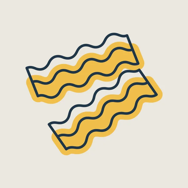 Bacon Pieces Isolated Vector Icon Farm Animal Sign Graph Symbol — Image vectorielle