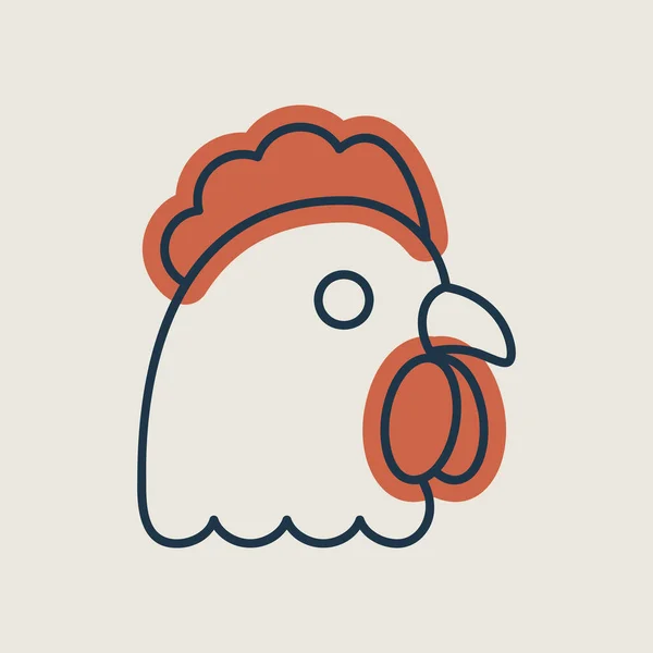 Chicken Isolated Icon Animal Head Farm Sign Graph Symbol Your — Vector de stock