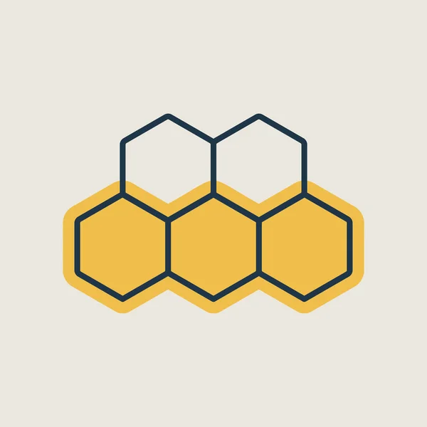 ハニカム蜂分離アイコン 動物園の看板 ウェブサイトのデザイン アプリ Uiのグラフシンボル ベクターイラスト — ストックベクタ