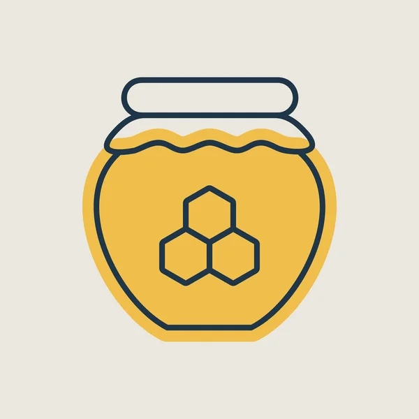 有蜂蜜隔离图标的罐子 农场动物标志 图形符号为您的网站设计 应用程序 用户界面 矢量说明 — 图库矢量图片