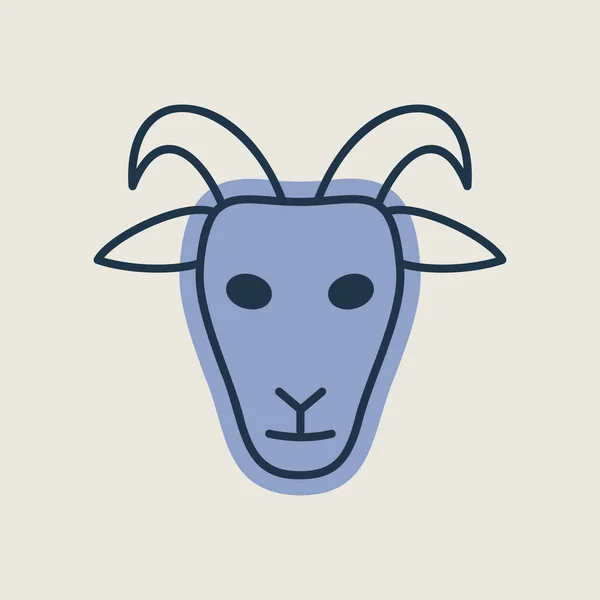 Goat Isolated Icon Animal Head Farm Sign Graph Symbol Your — Vector de stock