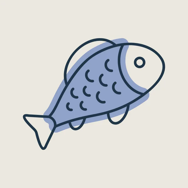 Fish Isolated Icon Farm Animal Sign Graph Symbol Your Web — Stockvektor