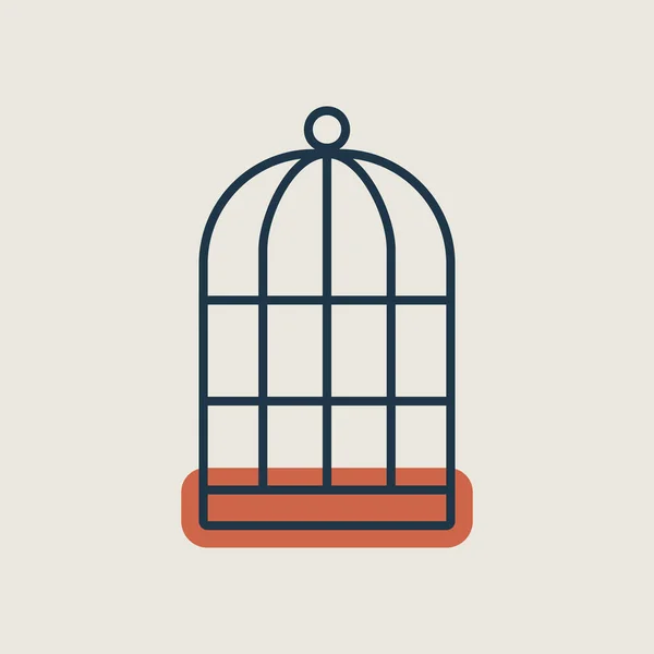 Pusta Ikona Wektora Klatki Dla Ptaków Zwierzę Domowe Symbol Graficzny — Wektor stockowy