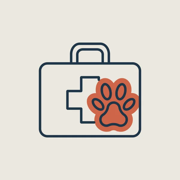 Pet First Aid Kit Vector Isolated Icon Clinic Box Graph — стоковый вектор