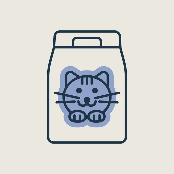 Chat Sac Alimentaire Icône Vectorielle Pet Animal Signe Symbole Graphique — Image vectorielle