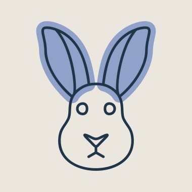 Tavşan izole ikonu. Çiftlik hayvanı vektör çizimi. Tarım işareti. Web sitenizin tasarımı için grafik sembolü, logo, uygulama, UI. EPS10.