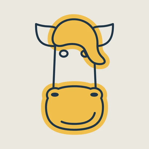 Ikona Konia Odizolowana Ilustracja Wektora Zwierząt Gospodarskich Znak Rolnictwa Symbol — Wektor stockowy