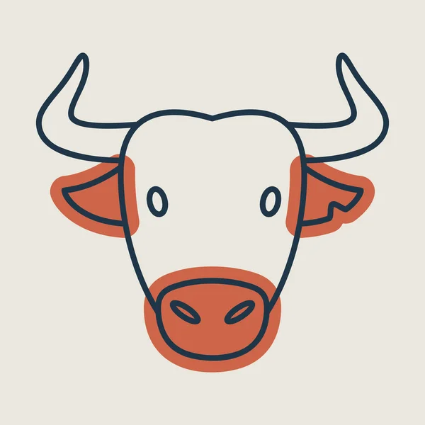 Ikone Des Spanischen Stierbüffels Tierkopfvektor Landwirtschaftszeichen Grafik Symbol Für Ihr — Stockvektor