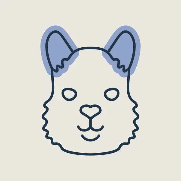 Icône Isolée Lama Symbole Vecteur Tête Animal Panneau Agricole Symbole — Image vectorielle