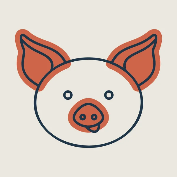 猪隔离图标 农场动物传病媒介说明 农业标志 图形符号为您的网站设计 应用程序 用户界面 Eps10 — 图库矢量图片