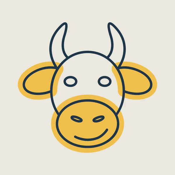 Izolowana Ikona Krowy Ilustracja Wektora Zwierząt Gospodarskich Znak Rolnictwa Symbol — Wektor stockowy
