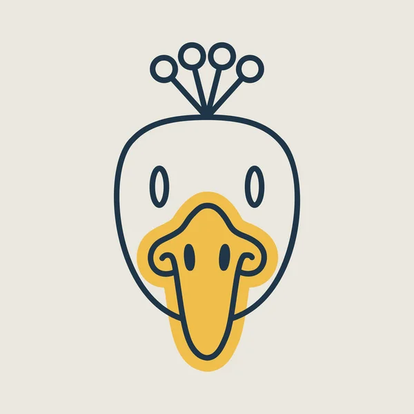 孔雀の孤立したアイコン 動物の頭ベクトル 農業標識 ウェブサイトのデザイン アプリ Uiのグラフシンボル Eps10 — ストックベクタ