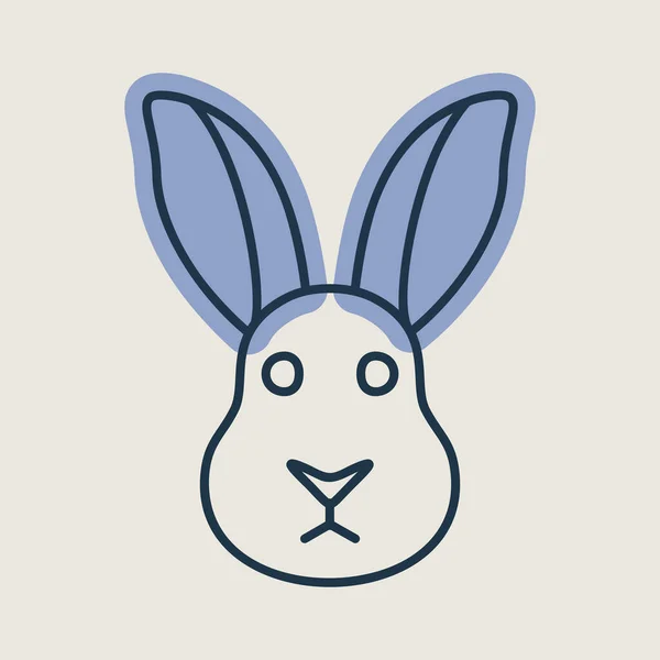 Icono Aislado Conejo Ilustración Del Vector Animal Granja Signo Agricultura — Vector de stock