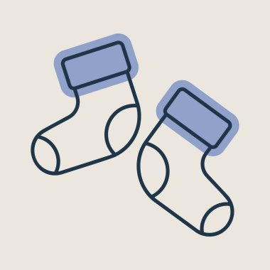 Bebek çorapları izole edilmiş vektör ikonu. Çocuklar ve yeni doğmuş bebekler için grafik sembolü Web sitesi ve uygulama tasarımı, logo, uygulama, UI