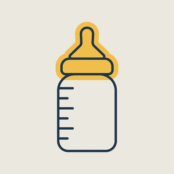 哺乳瓶の分離ベクトルアイコン 子供や新生児のウェブサイトやアプリのデザイン アプリ Uiのためのグラフシンボル — ストックベクタ