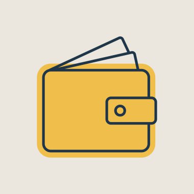 Çanta ikon vektörü. Para işareti izole edildi. Ödeme, internet üzerinden ödeme, fatura, ödeme, maaş, alışveriş konsepti. E-ticaret