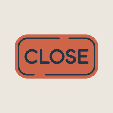 İşaret simgesini kapat. E-ticaret tabelası. Web sitenizin tasarımı için grafik sembolü, logo, uygulama, UI. Vektör illüstrasyonu, EPS10.