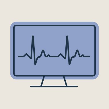 Bilgisayar tanılama vektörü izole edilmiş simge. İlaç ve sağlık sigortası, tıbbi destek işareti. Tıbbi web sitesi ve uygulama tasarımı için grafik sembolü, logo, uygulama, UI