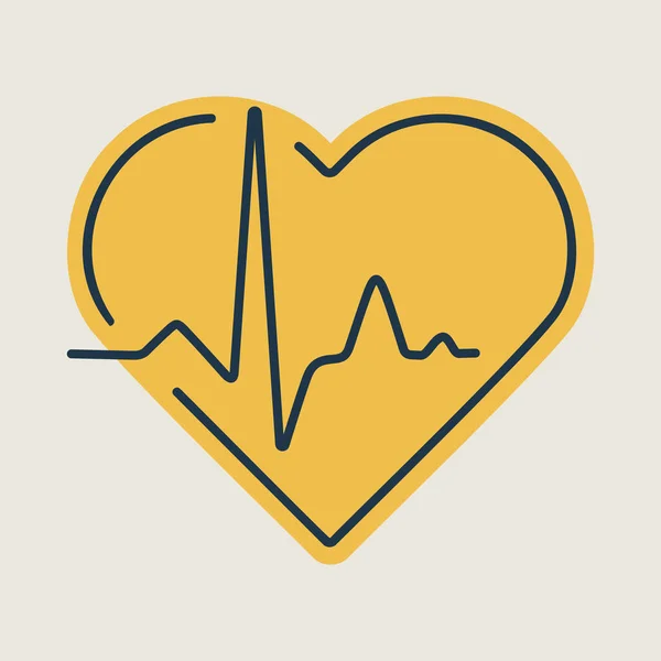 Cardiograma Cardíaco Batimento Cardíaco Ícone Vetorial Isolado Sinal Medicina Assistência —  Vetores de Stock