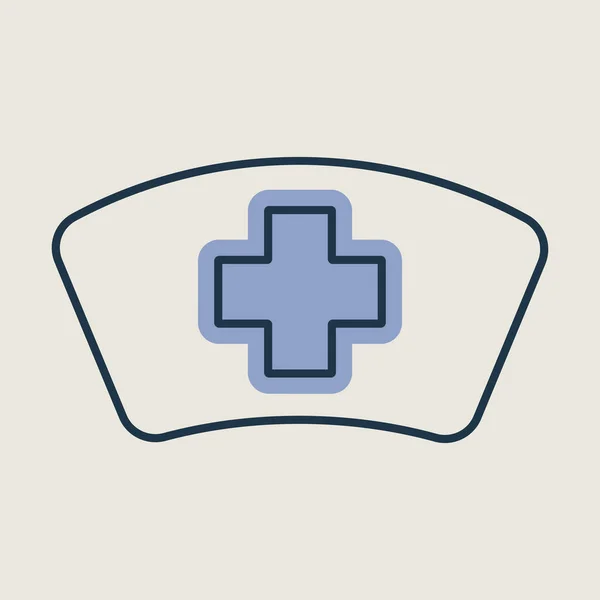 看護師の帽子ベクトル絶縁アイコン 医学と医療 医療支援のサイン 医療ウェブサイトやアプリのデザイン アプリ Uiのグラフシンボル — ストックベクタ