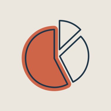 Pie Chart simge vektörü. Finansal tabela. Web sitenizin tasarımı için grafik sembolü, logo, uygulama, UI. Vektör illüstrasyonu, EPS10.