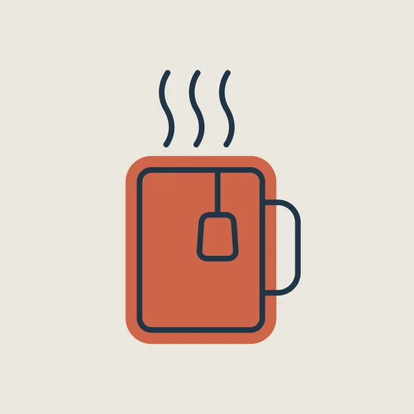 Umrisssymbol Für Teetassen Vorhanden Arbeitsplatzschild Grafik Symbol Für Ihr Webseiten — Stockvektor