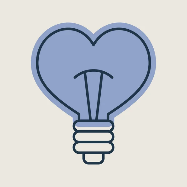 Heart Shape Light Bulb Icon Isolated Valentine Day Symbol Vector Vettoriali Stock Royalty Free