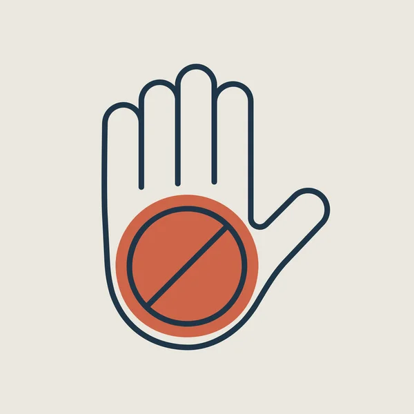 Hand Stop Forbidden Vector Isolated Icon Demonstration Protest Strike Revolution —  Vetores de Stock