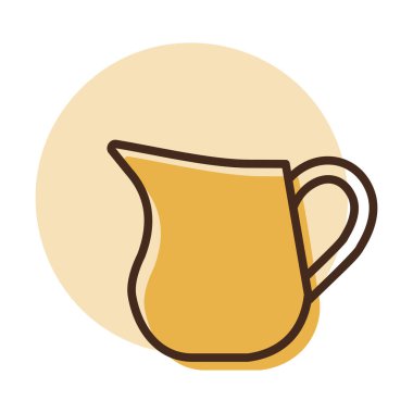 Krema sürahi vektör ikonu. Süt ürünleri tabelası. Yemek pişirme web sitesi ve uygulama tasarımı, logo, uygulama, UI için grafik sembolü