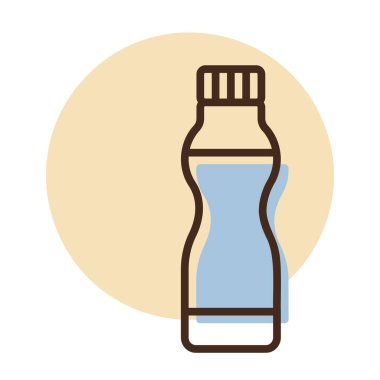 İçilebilir yoğurt şişesi vektör ikonu. Süt ürünleri tabelası. Yemek pişirme web sitesi ve uygulama tasarımı, logo, uygulama, UI için grafik sembolü