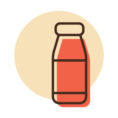 İçilebilir yoğurt şişesi vektör ikonu. Süt ürünleri tabelası. Yemek pişirme web sitesi ve uygulama tasarımı, logo, uygulama, UI için grafik sembolü